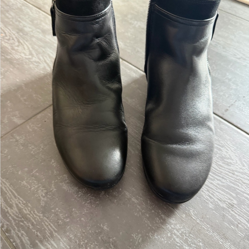 Black Leather Ankle Boots